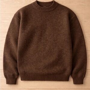 Men's Cozy Brown Crewneck Sweater